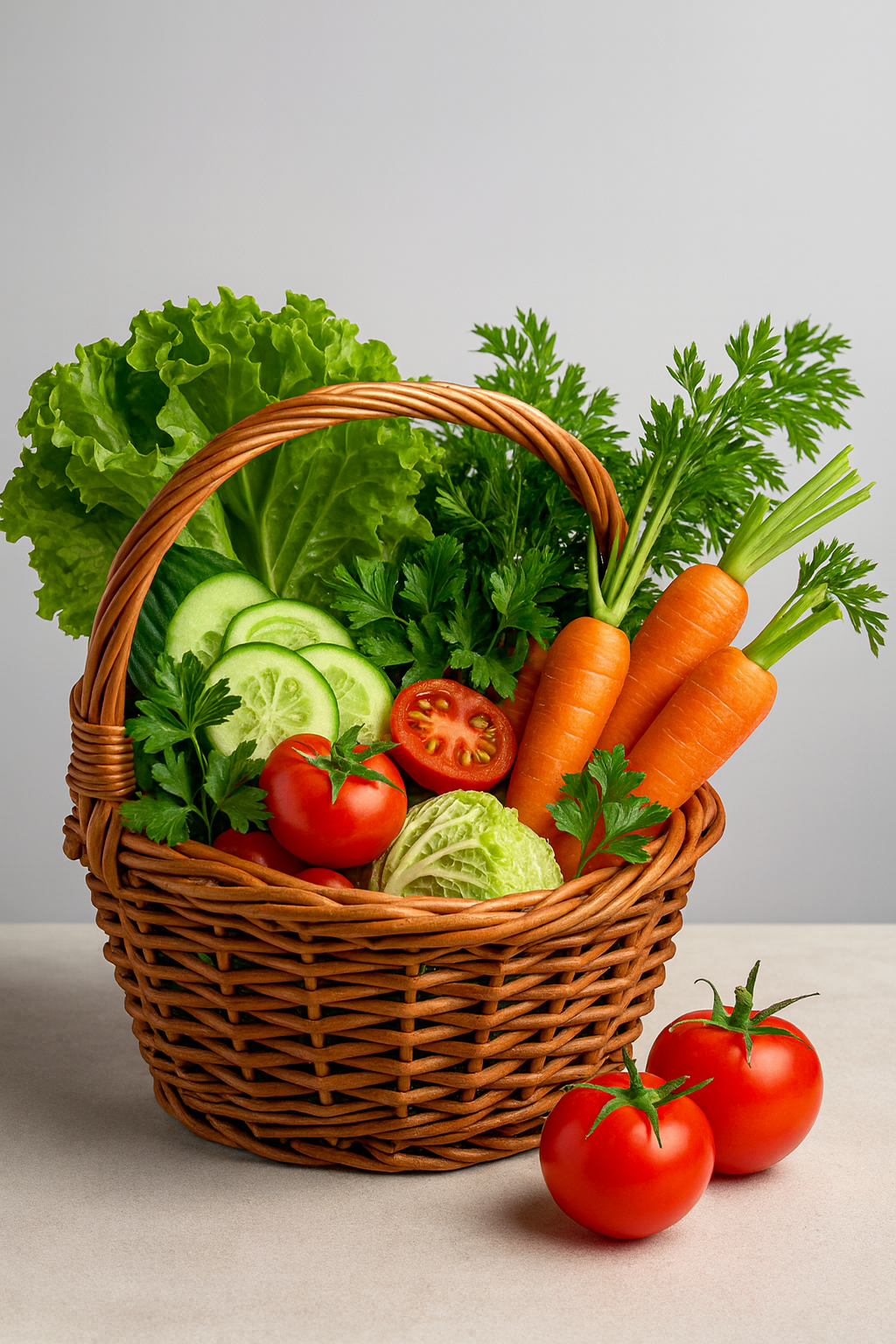 Fresh ingredients in a basket